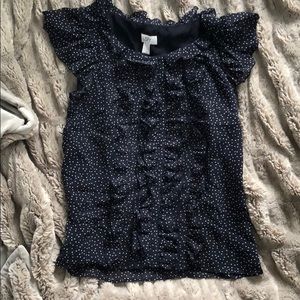 Work polka dot navy top